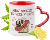 Pies Pieski Kubek Czerwony Z Uszkiem W Kształcie Serca Na Prezent