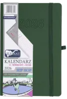 Kalendarz Książkowy 2026 A5 Tygodniowy Hip Hop, Zielony
