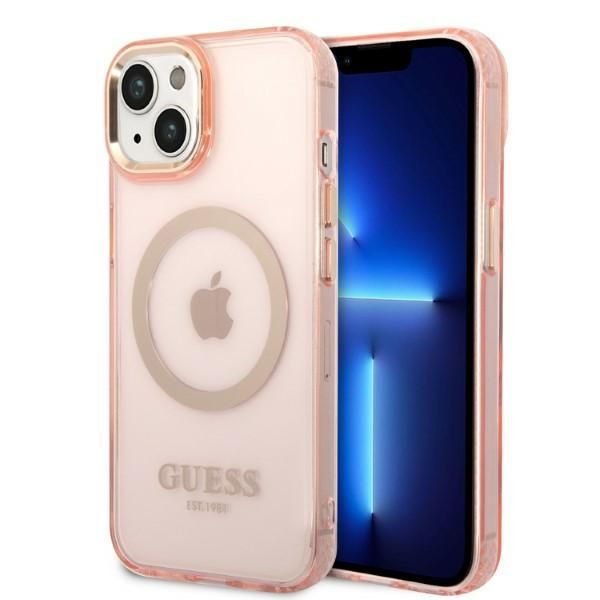 Etui Guess do iPhone 15, iPhone 14, iPhone 13, Różowy, MagSafe zdjęcie 1