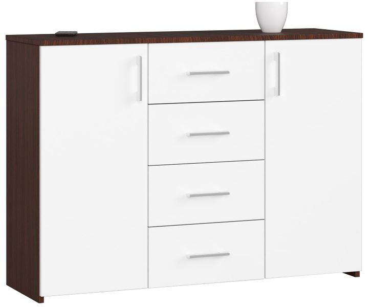 KOMODA K 45 110 cm WENGE / BIAŁA zdjęcie 1