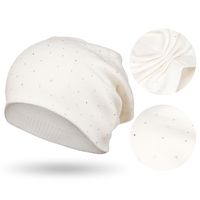 biała czapka damska z kryształkami na zimę - peterson