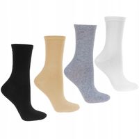 DŁUGIE SKARPETKI DAMSKIE GŁADKIE KLASYCZNE KOLORY BAWEŁNA 4-PAK MORAJ 38-41