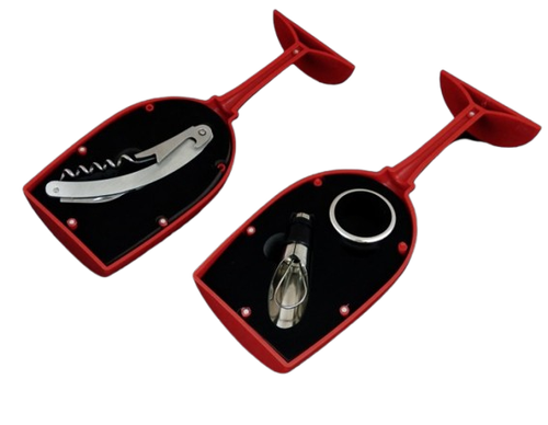 Zestaw do Wina w Kształcie Kieliszka – Korkociąg Nalewak Pierścień na Arena.pl