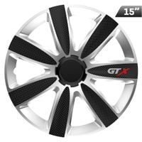 Kołpaki GTX carbon black / silver 15", 4 szt.