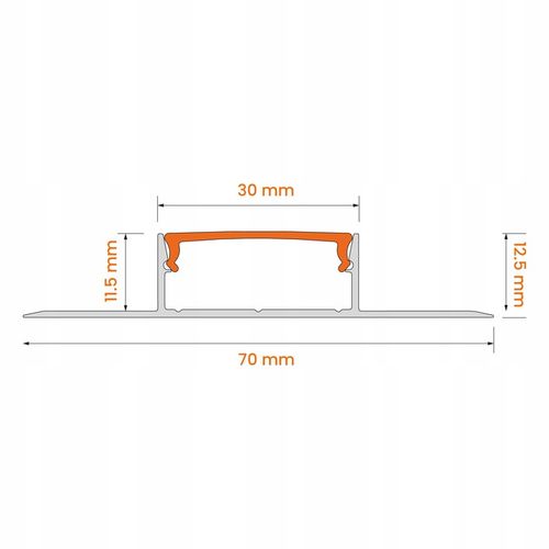 Profil LED Aluminiowy Do Płyt GK Gipsowych Wpuszczany Regips 2m na Arena.pl