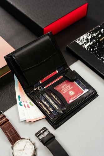 klasyczny, skórzany portfel męski bez zapięcia zewnętrznego - peterson na Arena.pl