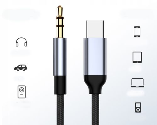 KABEL ADAPTER Przejściówka typ USB-C 3.1 mini Jack 3,5mm Audio AUX DAC 1,5m na Arena.pl