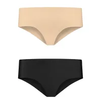 bye bra invisible hipster 2-pack nude & black l - bezszwowe majtki