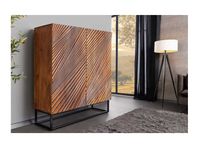 Masywna szafa 3D drewniana brązowa z półkami regał do salonu kredens