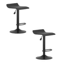 Hoker barowy FORT czarny ekoskóra regulowany obrotowy i podnóżkiem x2