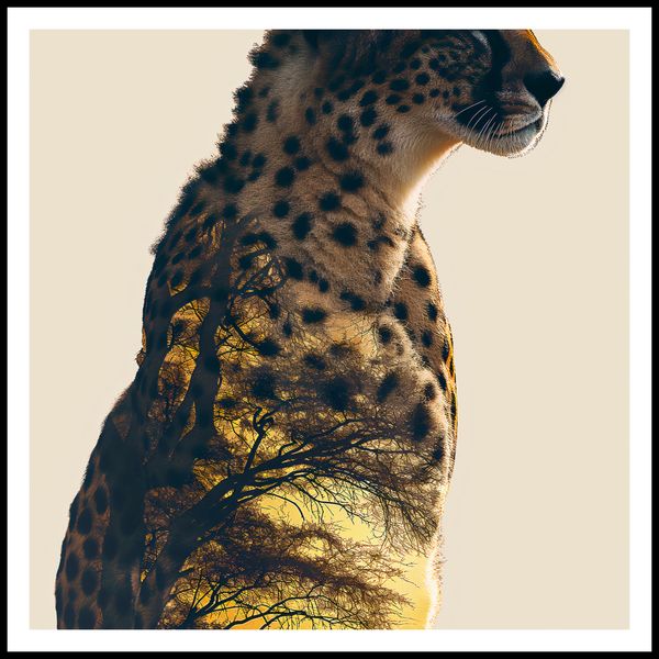 Plakat 80x80cm Gepard Duch Sawanny zdjęcie 3