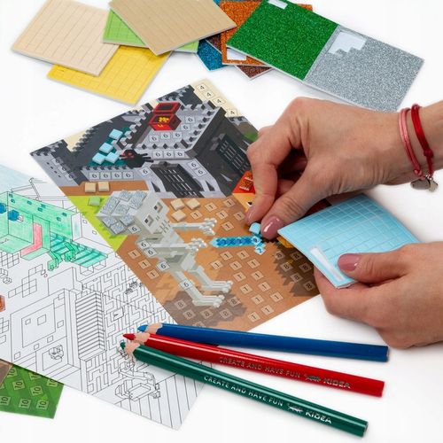 Kolorowanka + kreatywna mozaika dla chłopca MINECRAFT zestaw KIDEA na Arena.pl