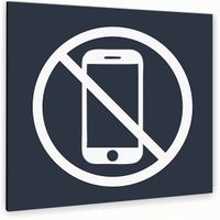 Tabliczka ALUMINIOWA ZAKAZ UŻYWANIA TELEFONÓW Tablica ATRACYTOWA nierdzewna