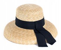 Kapelusz Damski Plażowy Słomkowy Handmade Regulowany na Lato Vintage Słoma