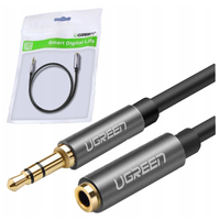 Przedłużacz audio AUX UGREEN AV118 kabel jack 3,5 mm, 1m (czarny)