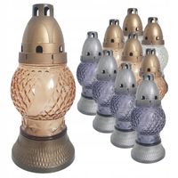 ZNICZE SZKLANE MAŁE KULKA MIX KOLORÓW 10szt Z WKŁADEM TRADYCYJNE na grób