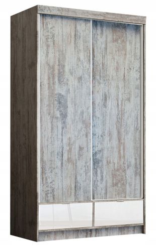 Szafa przesuwna PREMIUM 120cm sosna bielona połysk na Arena.pl