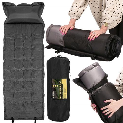 MATA SAMOPOMPUJĄCA KARIMATA TURYSTYCZNA Z PODUSZKĄ 180 cm DMUCHANA GRUBA na Arena.pl