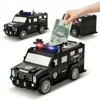 SKARBONKA SEJF wóz policja interaktywna dla dzieci elektroniczna czarna