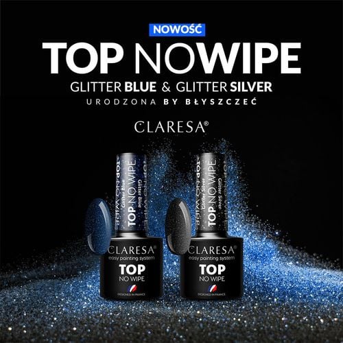 CLARESA Top No Wipe 5g Glitter Silver na Arena.pl