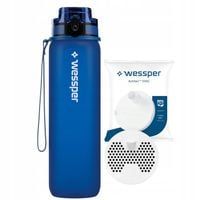 Butelka filtrująca Wessper 1L motywacyjna ustnik + filtr | Bidon na
