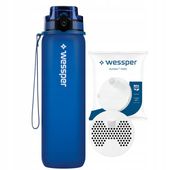 Butelka filtrująca Wessper 1L motywacyjna ustnik + filtr | Bidon na