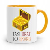 Kubek Żółty Prezent Dla Brata Taki Brat To Skarb Z Nadrukiem Ze Zdjęciem