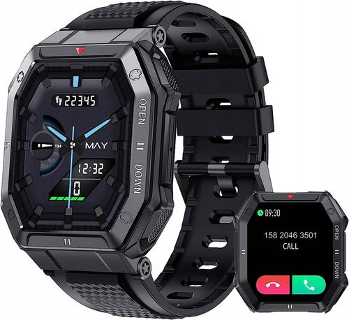 SMARTWATCH MĘSKI MILITARNY WODOODPORNY ROZMOWY WIELOFUNKCYJNY POLSKIE MENU na Arena.pl