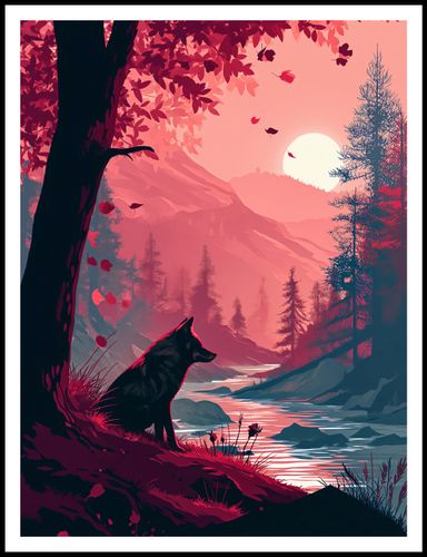 Plakat 75x100cm Wilk Przy Brzegu Lasu na Arena.pl