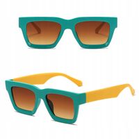 OKULARY PRZECIWSŁONECZNE filtr UV400 Turkusowy/Żółty UNISEX + Akcesoria