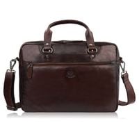 torba męska na ramię do ręki skórzana na laptopa dokumenty a4 brązowa
