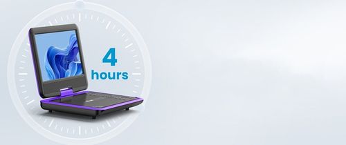 PRZENOŚNY SAMOCHODOWY ODTWARZACZ DVD 9'' LCD FIOLETOWY na 2000mAh Baterią na Arena.pl