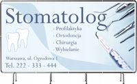 BANER REKLAMOWY 130x80cm duży wybór STOMATOLOGIA ORTODONCJA twój tekst dane