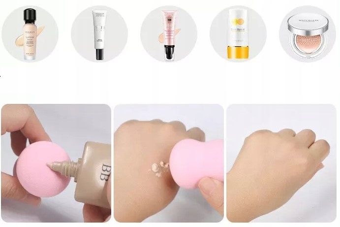 ZESTAW 4 GĄBKI DO MAKIJAŻU GĄBKA BLENDER GĄBECZKI zdjęcie 2