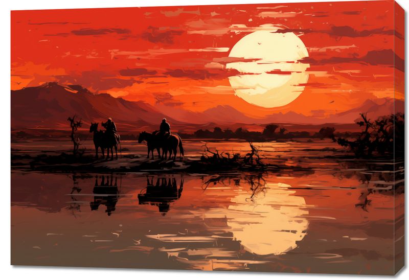 Obraz 100x70cm Zachód Słońca na Prerii zdjęcie 1