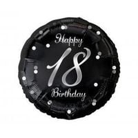 balon foliowy b&c happy 18 birthday, czarny