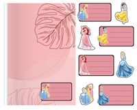 NAKLEJKI NA ZESZYT ZESZYTY NALEPKA 8szt - KSIĘŻNICZKI WZORY Z BAJEK+ GRATIS