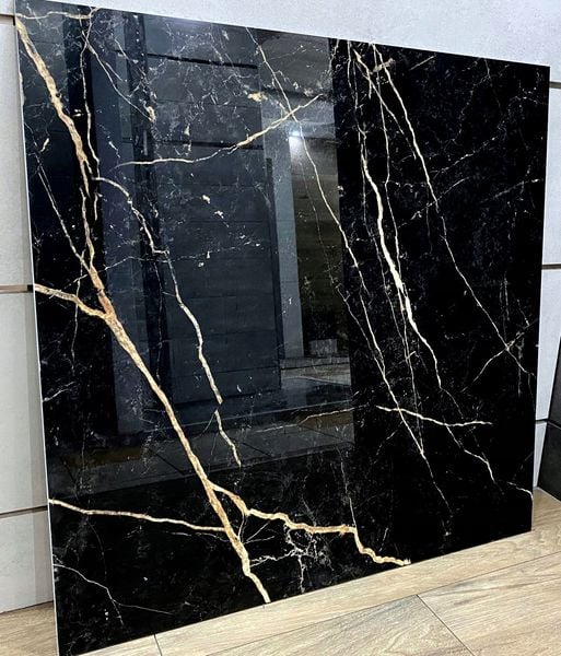 Czarny marmur 80x80 gres MARMUROPODOBNY - POŁYSK zdjęcie 1