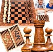 DUŻE SZACHY DREWNIANE KLASYCZNE 35X35 GRA SKŁAD TRYKTAK SZACHOWNICA WARCABY