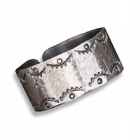 Indiańska obrączka srebrna wzór Navaho, duży rozm. 28+ - od IROQjewelry /18
