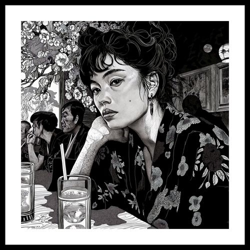 Plakat 60x60cm Czarne Kimono na Arena.pl