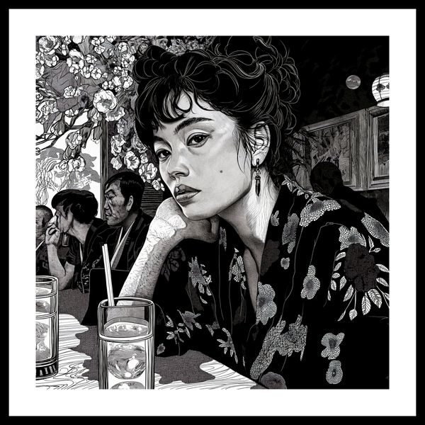 Plakat 60x60cm Czarne Kimono zdjęcie 3