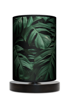 Lampa stołowa - drewniana mała - Tropical (zielono-czarna)