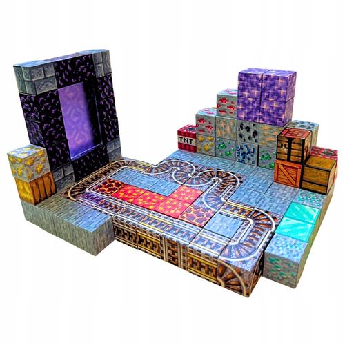 KLOCKI MAGNETYCZNE SZEŚCIANY ZESTAW 100 KLOCKÓW + 1 LUDZIK BLOKI PIKSELE na Arena.pl