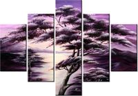 70 100CM OBRAZ 5 ELEM DRZEWO SNÓW DRUK PŁÓTNO