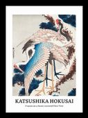 Plakat 13x18cm Design Cranes on a Snow, Hokusai Vintage do Salonu