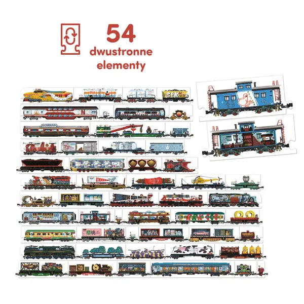 CzuCzu Puzzle dwustronne Pociągi zdjęcie 2