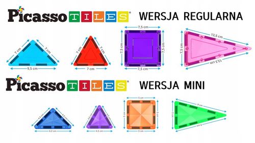 Klocki magnetyczne konstrukcyjne edukacyjne Picasso Tiles dla dzieci 30 el na Arena.pl