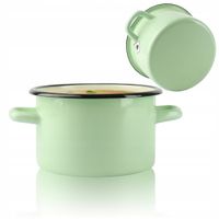 GARNEK MAŁY TRADYCYJNY EMALIOWANY 2 L SELEDYN PROSTY GŁADKI GAZ INDUKCJA