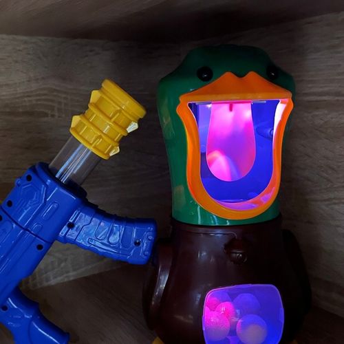 GŁODNA KACZKA XXL STRZELANIE DO CELU LICZNIK LED PISTOLET PREZENT URODZINY na Arena.pl